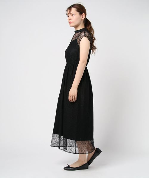 kaene(カエン)の「ボトルネックレースワンピース(ドレス・レディース・ブラック/ネイビー/サックスブルー/ベージュ系その他・FREE)」の5枚目の写真
