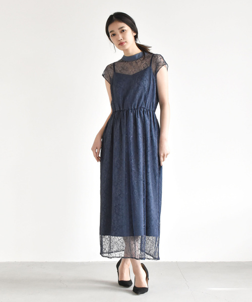 kaene(カエン)の「ボトルネックレースワンピース(ドレス・レディース・ブラック/ネイビー/サックスブルー/ベージュ系その他・FREE)」の14枚目の写真