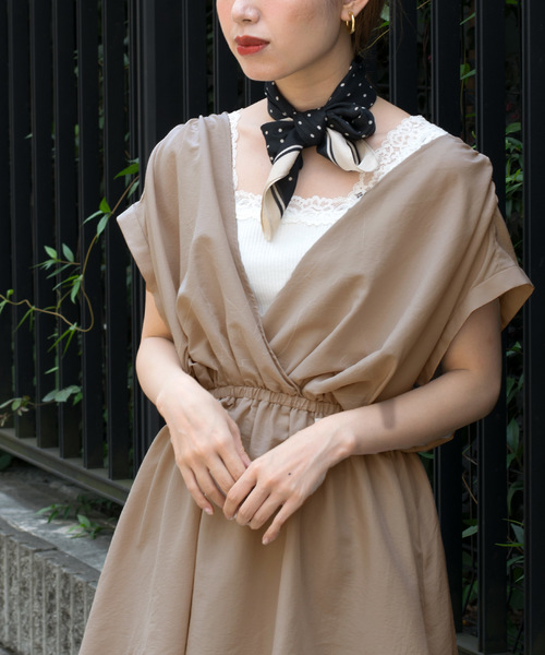 w closet(ダブルクローゼット)の「カシュクールウエストマークプルオーバー(シャツ/ブラウス・レディース・ブラック/ラベンダー/ライトベージュ・FREE)」の16枚目の写真