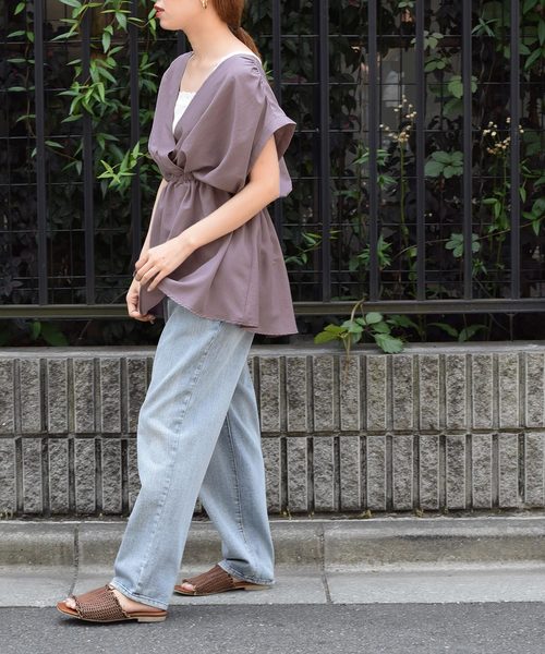 w closet(ダブルクローゼット)の「カシュクールウエストマークプルオーバー(シャツ/ブラウス・レディース・ブラック/ラベンダー/ライトベージュ・FREE)」の18枚目の写真