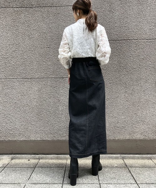 【美品】IRENE シアーレースハイネックブラウス &g'aime（アンジェム）の「【&g'aime】シアーレースハイネックブラウス
