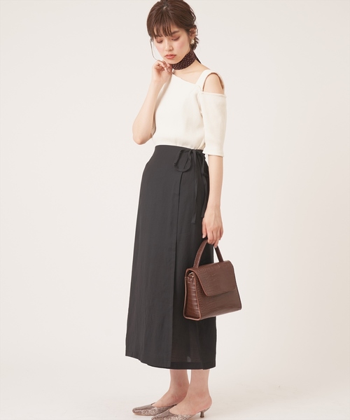 natural couture(ナチュラルクチュール)の「ラップ風タイトスカート(スカート・レディース・ブラック/ベージュ/ブラウン/オレンジ・FREE)」の21枚目の写真