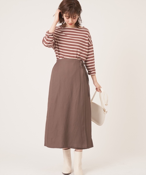 natural couture(ナチュラルクチュール)の「ラップ風タイトスカート(スカート・レディース・ブラック/ベージュ/ブラウン/オレンジ・FREE)」の15枚目の写真
