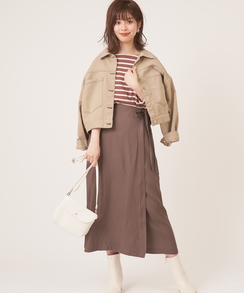 natural couture(ナチュラルクチュール)の「ラップ風タイトスカート(スカート・レディース・ブラック/ベージュ/ブラウン/オレンジ・FREE)」の19枚目の写真