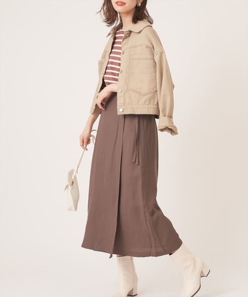 natural couture(ナチュラルクチュール)の「ラップ風タイトスカート(スカート・レディース・ブラック/ベージュ/ブラウン/オレンジ・FREE)」の13枚目の写真