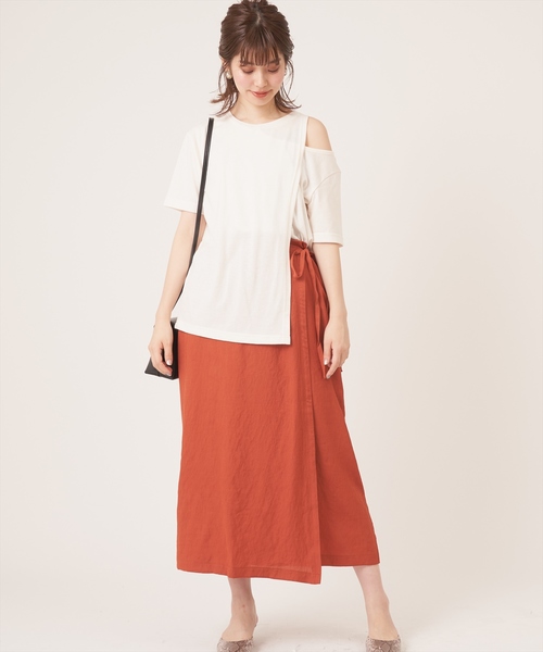 natural couture(ナチュラルクチュール)の「ラップ風タイトスカート(スカート・レディース・ブラック/ベージュ/ブラウン/オレンジ・FREE)」の22枚目の写真