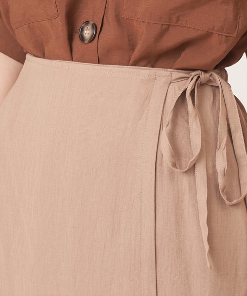 natural couture(ナチュラルクチュール)の「ラップ風タイトスカート(スカート・レディース・ブラック/ベージュ/ブラウン/オレンジ・FREE)」の18枚目の写真