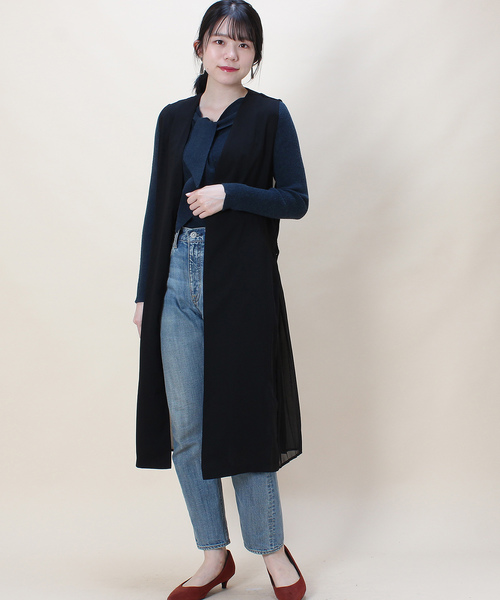 ASTORIA ODIER(アストリアオディール)の「バックプリーツ ジレワンピース(トレンチコート・レディース・ブラック/ベージュ/マスタード・MEDIUM)」の10枚目の写真