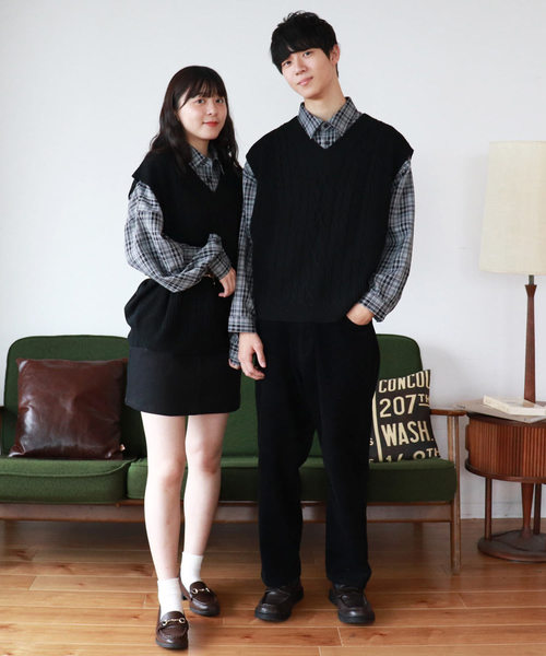 PairPair（ペアペア）の「チェック柄袖ボリュームシャツ（シャツ/ブラウス・レディース・ブラック/ベージュ・FREE）」の4枚目の写真