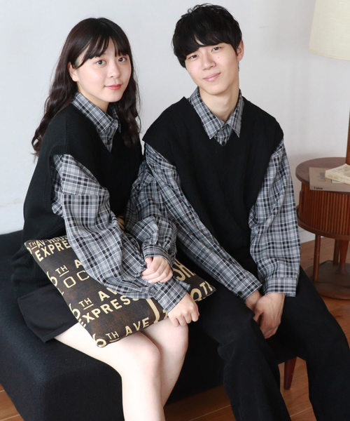 PairPair（ペアペア）の「チェック柄袖ボリュームシャツ（シャツ/ブラウス・レディース・ブラック/ベージュ・FREE）」の5枚目の写真