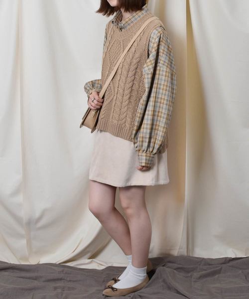 PairPair（ペアペア）の「チェック柄袖ボリュームシャツ（シャツ/ブラウス・レディース・ブラック/ベージュ・FREE）」の9枚目の写真