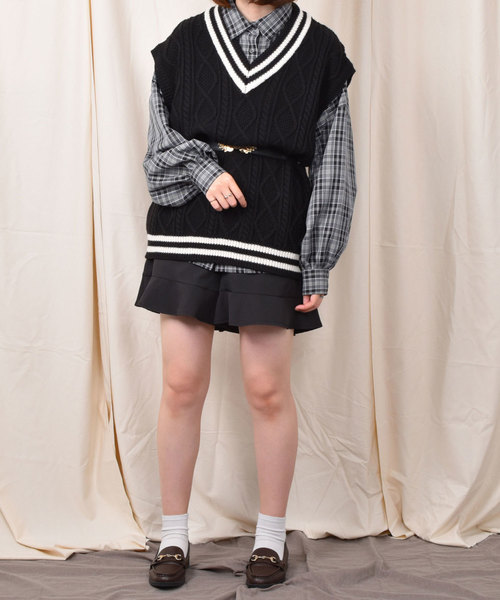 PairPair（ペアペア）の「チェック柄袖ボリュームシャツ（シャツ/ブラウス・レディース・ブラック/ベージュ・FREE）」の14枚目の写真