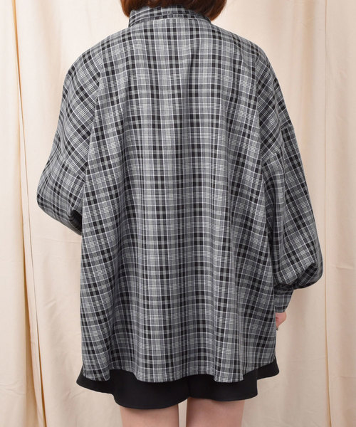 PairPair（ペアペア）の「チェック柄袖ボリュームシャツ（シャツ/ブラウス・レディース・ブラック/ベージュ・FREE）」の19枚目の写真