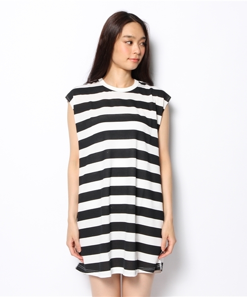 Kastane（カスタネ）の「【Kastane】プリントボーダーワンピ（ワンピース・レディース・グレー/ネイビー・FREE）」の6枚目の写真