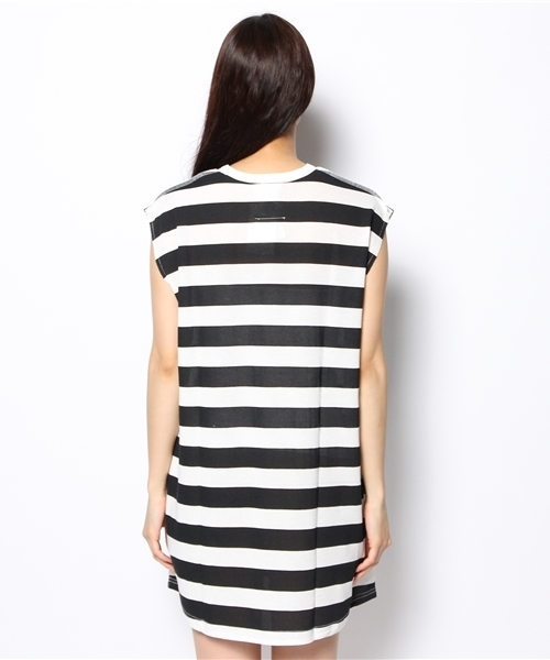 Kastane（カスタネ）の「【Kastane】プリントボーダーワンピ（ワンピース・レディース・グレー/ネイビー・FREE）」の8枚目の写真