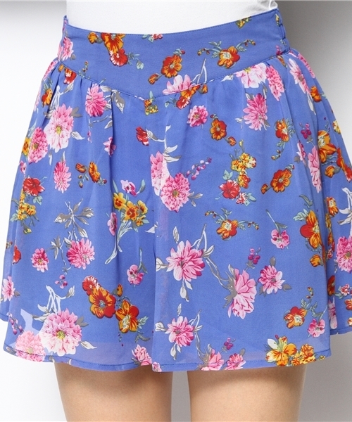 one after another NICE CLAUP(ワンアフターアナザーナイスクラップ)の「【ナイスクラップ】花柄シフォンキュロット(その他パンツ・レディース・オフホワイト/レッド/ブルー・FREE)」の4枚目の写真