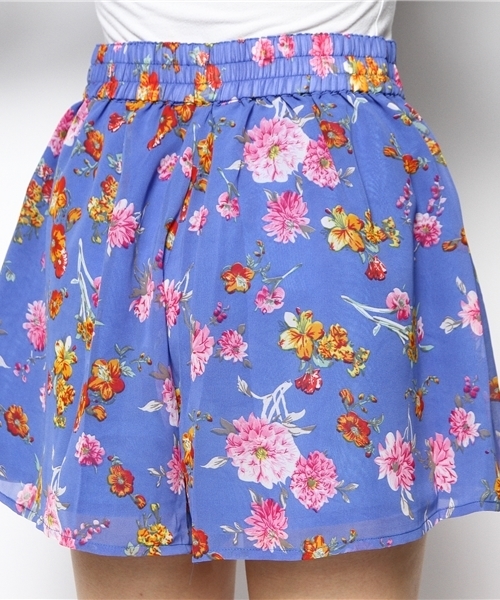 one after another NICE CLAUP(ワンアフターアナザーナイスクラップ)の「【ナイスクラップ】花柄シフォンキュロット(その他パンツ・レディース・オフホワイト/レッド/ブルー・FREE)」の5枚目の写真