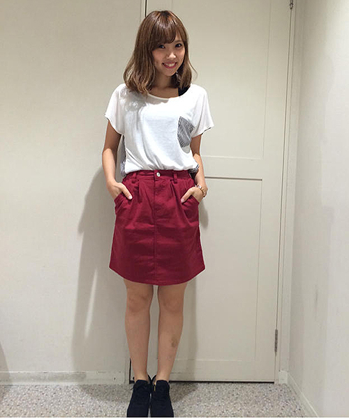 one after another NICE CLAUP（ワンアフターアナザーナイスクラップ）の「【ナイスクラップ】シンプルタイトスカート（スカート・レディース・ボルドー/グリーン/ネイビー・FREE）」の4枚目の写真