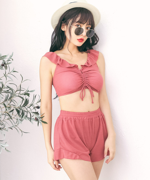 【3点セット】ショルダーフレアTOPSスカート付きビキニセット【RT】（水着）｜Dita（ディータ） 6,578円