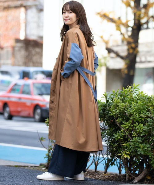 La SRIC(ラスリック)の「La SRIC/カラーブロックコートワンピース(その他アウター・レディース・ブラック/ブラウン・38h)」の6枚目の写真