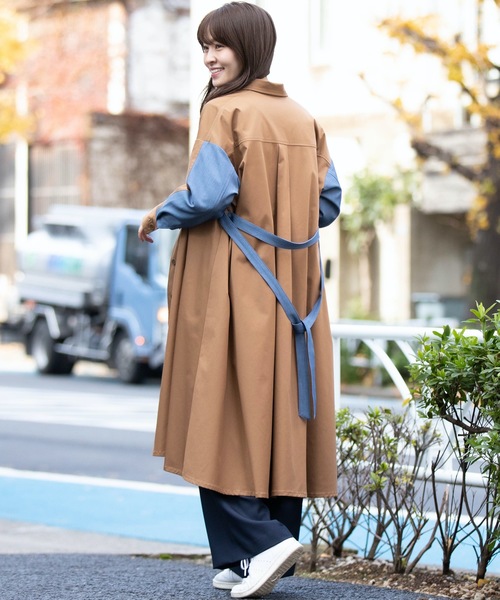 La SRIC(ラスリック)の「La SRIC/カラーブロックコートワンピース(その他アウター・レディース・ブラック/ブラウン・38h)」の7枚目の写真