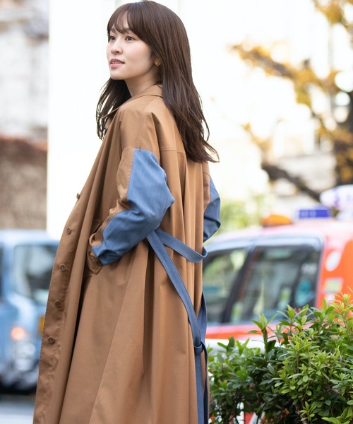 La SRIC(ラスリック)の「La SRIC/カラーブロックコートワンピース(その他アウター・レディース・ブラック/ブラウン・38h)」の9枚目の写真