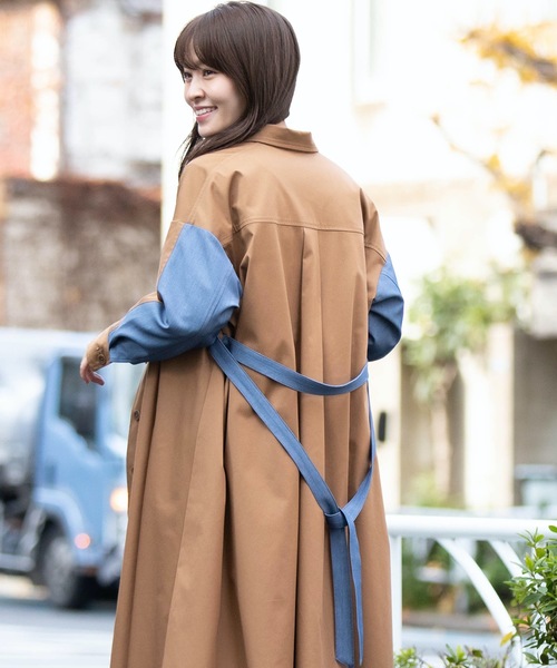 La SRIC(ラスリック)の「La SRIC/カラーブロックコートワンピース(その他アウター・レディース・ブラック/ブラウン・38h)」の10枚目の写真