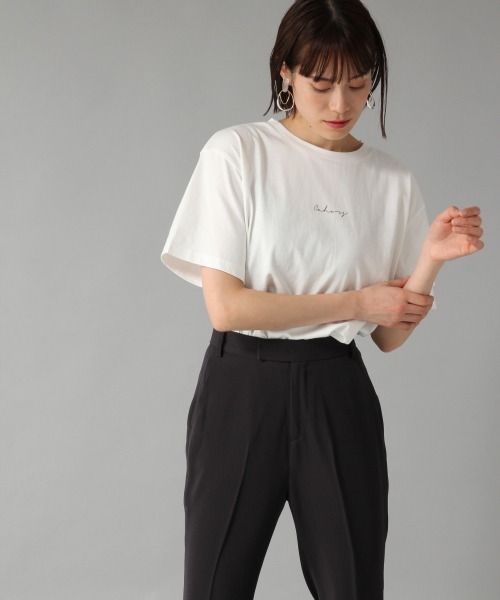 LOWRYS FARM(ローリーズファーム)の「レタリングTEE 875861(Tシャツ/カットソー・レディース・オフホワイト/ベージュ/グリーン系その他/ブラック・FREE)」の10枚目の写真