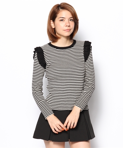 Chico（チコ）の「肩フリルニット（ニット/セーター・レディース・ホワイト/グレー/ブラック/オフホワイト/ネイビー・FREE）」の16枚目の写真