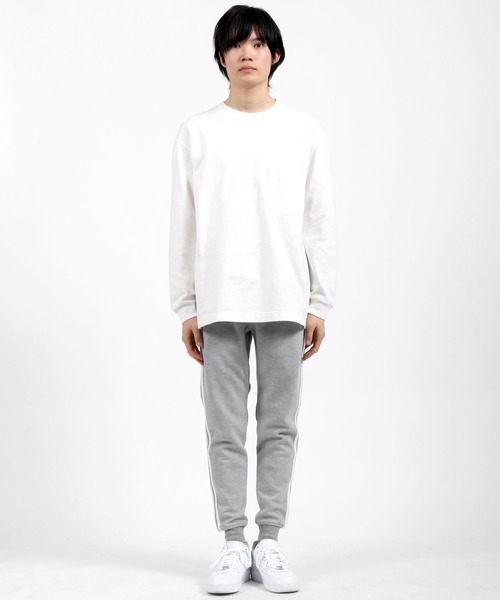 Salong hameu（サロン ハミュー）の「無地・サイドライン スウェット ジョガーパンツ メンズ レディース/トラックパンツ/スリムシルエット（スウェットパンツ・メンズ・グレー系その他2/ブラック系その他/ブラック系その他2/グレー系その他4/グレー系その他3/ブラック/グレー/グレー系その他/チャコール/ブルー系その他2/ネイビー/ブルー系その他・M/L/LL/S）」の19枚目の写真