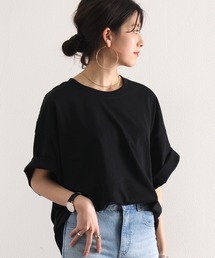 1972 オーバーサイズ バックプリントロング丈クルーネックロゴTシャツ(半袖)