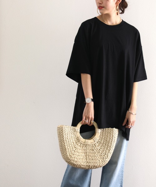 classicalelf(クラシカルエルフ)の「1972 オーバーサイズ バックプリントロング丈クルーネックロゴTシャツ(半袖)(Tシャツ/カットソー・レディース・ホワイト/ブラック/杢グレー・MEDIUM/LARGE/X-LARGE)」の20枚目の写真