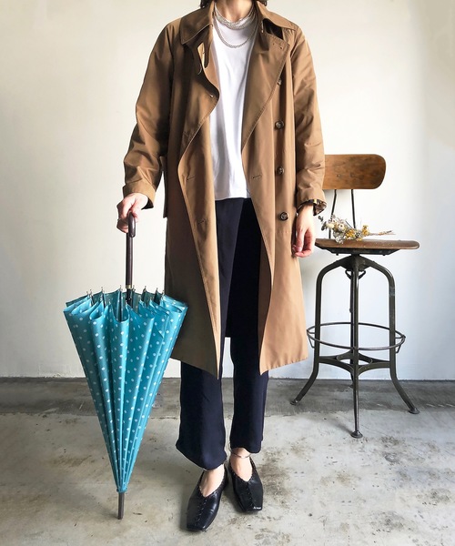 COMMON WARE（コモンウェアー）の「NT:16本骨ドット バイカラー　長傘（長傘・レディース・ブラック/ネイビー/ローズ/グリーン/ブルー/ブラック系/ミント/ローズ系/ネイビー系・FREE）」の6枚目の写真