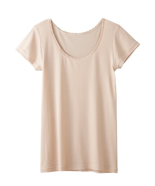 GUNZE（グンゼ）の「COOLMAGIC/クールマジック 汗取り付き2分袖 着る日焼け止め（インナーウェア/肌着・レディース・ブラック/ベージュ/ライラック/ベージュ系その他/サックスブルー/ベージュ系その他2・LARGE/X-LARGE/MEDIUM）」の2枚目の写真