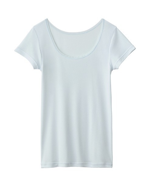 GUNZE（グンゼ）の「COOLMAGIC/クールマジック 汗取り付き2分袖 着る日焼け止め（インナーウェア/肌着・レディース・ブラック/ベージュ/ライラック/ベージュ系その他/サックスブルー/ベージュ系その他2・LARGE/X-LARGE/MEDIUM）」の14枚目の写真