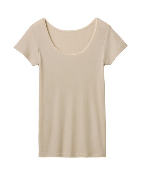 GUNZE（グンゼ）の「COOLMAGIC/クールマジック 汗取り付き2分袖 着る日焼け止め（インナーウェア/肌着・レディース・ブラック/ベージュ/ライラック/ベージュ系その他/サックスブルー/ベージュ系その他2・LARGE/X-LARGE/MEDIUM）」の21枚目の写真