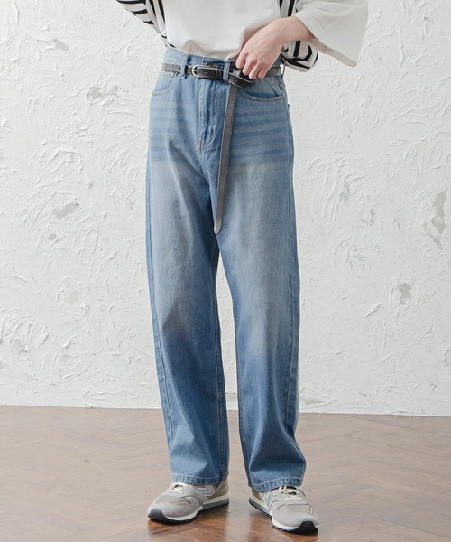 MinoriTY（マイノリティ）の「メンズハイウエストワイドシルエットデニム（デニムパンツ・メンズ・ブラック/インディゴブルー/ブルー・M/L）」の11枚目の写真