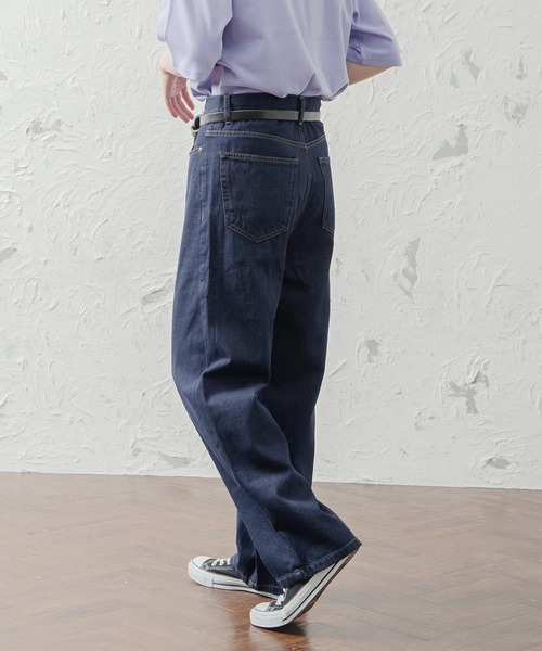 MinoriTY（マイノリティ）の「メンズハイウエストワイドシルエットデニム（デニムパンツ・メンズ・ブラック/インディゴブルー/ブルー・M/L）」の8枚目の写真