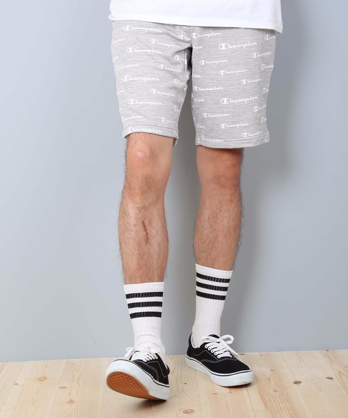 Champion(チャンピオン)の「【CHAMPION/チャンピオン】総柄ショートパンツ C3-RS505 スウエットパンツ 速乾性(スウェットパンツ・メンズ・ホワイト/グレー/ブラック/ネイビー・MEDIUM/LARGE/X-LARGE)」の3枚目の写真