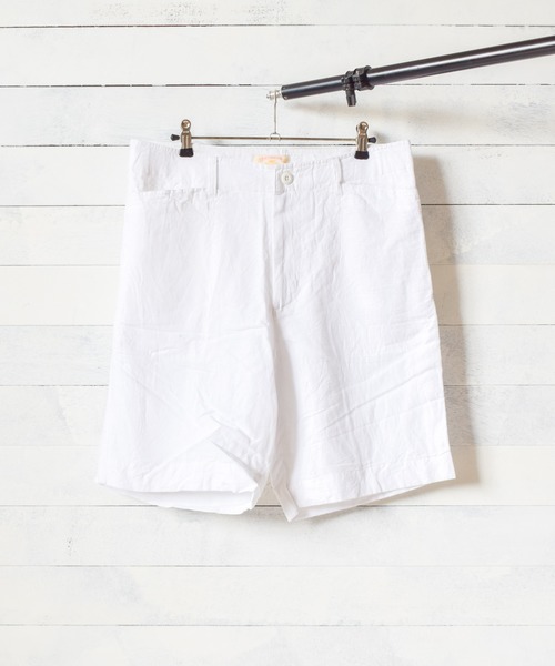 JOEY FACTORY(ジョーイファクトリー)の「『JOEY FACTORY』LINEN BAKER SHORTS(その他パンツ・レディース・ホワイト/ブルー/グリーン・MEDIUM/LARGE/X-LARGE)」の1枚目の写真