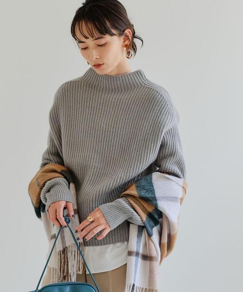 green label relaxing（グリーンレーベルリラクシング）の「[ ハミルトン ] HAMILTON SC カタアゼ ボトルネック プルオーバー ニット（ニット/セーター・レディース・ブラック/ナチュラル/ブラウン/ピンク/オリーブ・FREE）」の4枚目の写真