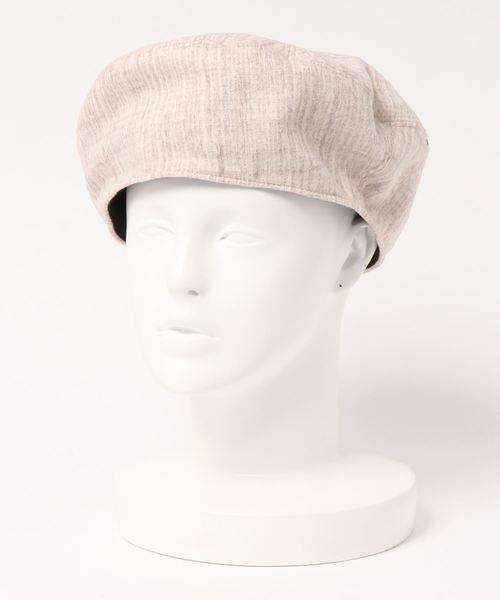 U.Q（ユウキュウ）の「マーブルチェックベレー（ハンチング/ベレー帽・レディース・ベージュ/ネイビー・FREE）」の2枚目の写真