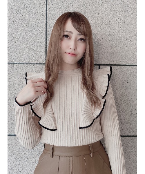 one way（ワンウェイ）の「配色フリルニット（ニット/セーター）」 - WEAR