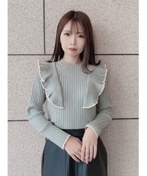 one way | 配色フリルニット(ニット/セーター)