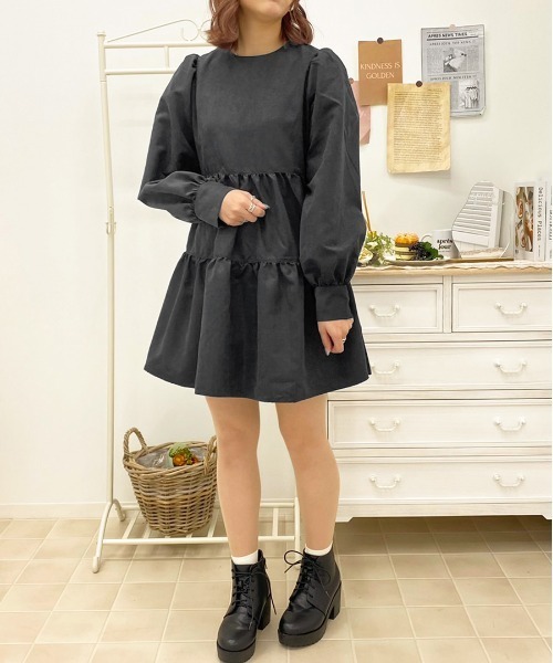 apres jour（アプレジュール）の「ピーチクロスティアードワンピース【ZOZOTOWN限定アイテム】（ワンピース・レディース・ブラック/ブラウン系その他/ライトベージュ・X-LARGE/フリー）」の15枚目の写真