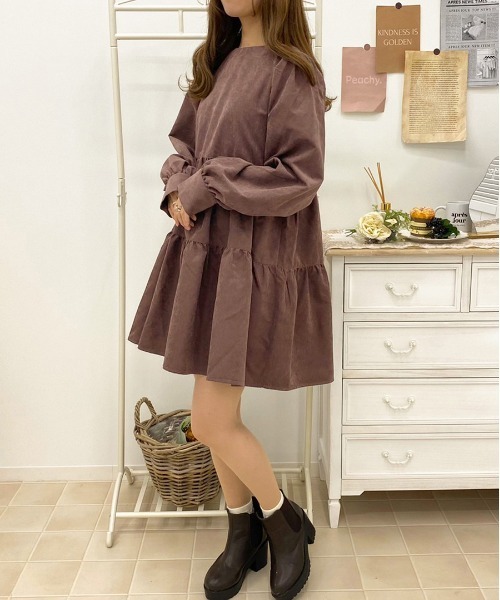 apres jour（アプレジュール）の「ピーチクロスティアードワンピース【ZOZOTOWN限定アイテム】（ワンピース・レディース・ブラック/ブラウン系その他/ライトベージュ・X-LARGE/フリー）」の21枚目の写真