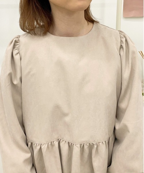 apres jour（アプレジュール）の「ピーチクロスティアードワンピース【ZOZOTOWN限定アイテム】（ワンピース・レディース・ブラック/ブラウン系その他/ライトベージュ・X-LARGE/フリー）」の5枚目の写真