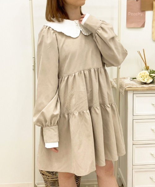 apres jour（アプレジュール）の「ピーチクロスティアードワンピース【ZOZOTOWN限定アイテム】（ワンピース・レディース・ブラック/ブラウン系その他/ライトベージュ・X-LARGE/フリー）」の22枚目の写真