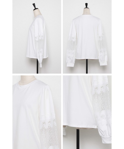 Bonjour Sagan(ボンジュールサガン)の「袖刺繍プルオーバー(Tシャツ/カットソー・レディース・ホワイト/ブラック・FREE)」の17枚目の写真