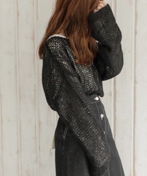 Mysa&Liina | モヘアタッチ透かしニット×長袖TシャツSET(ニット/セーター)